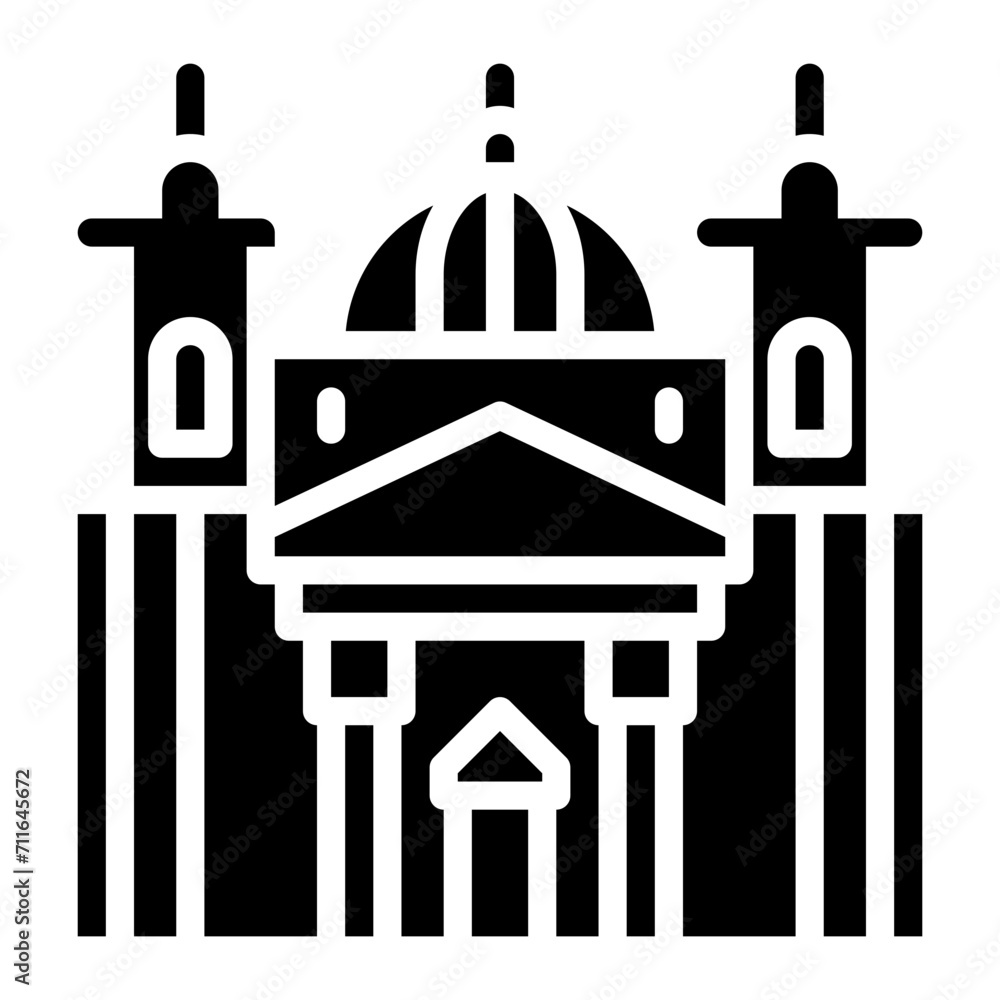 Piazza del Popolo icon vector image. Can be used for Italy.
