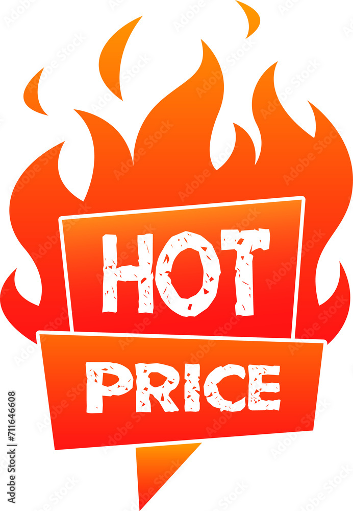 Promo label super deal, hot price label with flame Promo label super deal, hot price label with flame