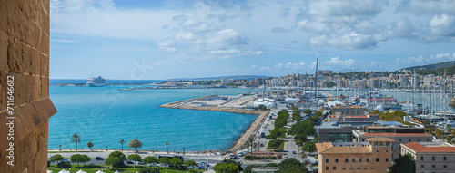 Panoramic view of the port of the city of Palma de Mallorca, Illes Balears, Spain photo