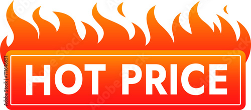 Hot price, super deal label. Vector sale offer tag photo
