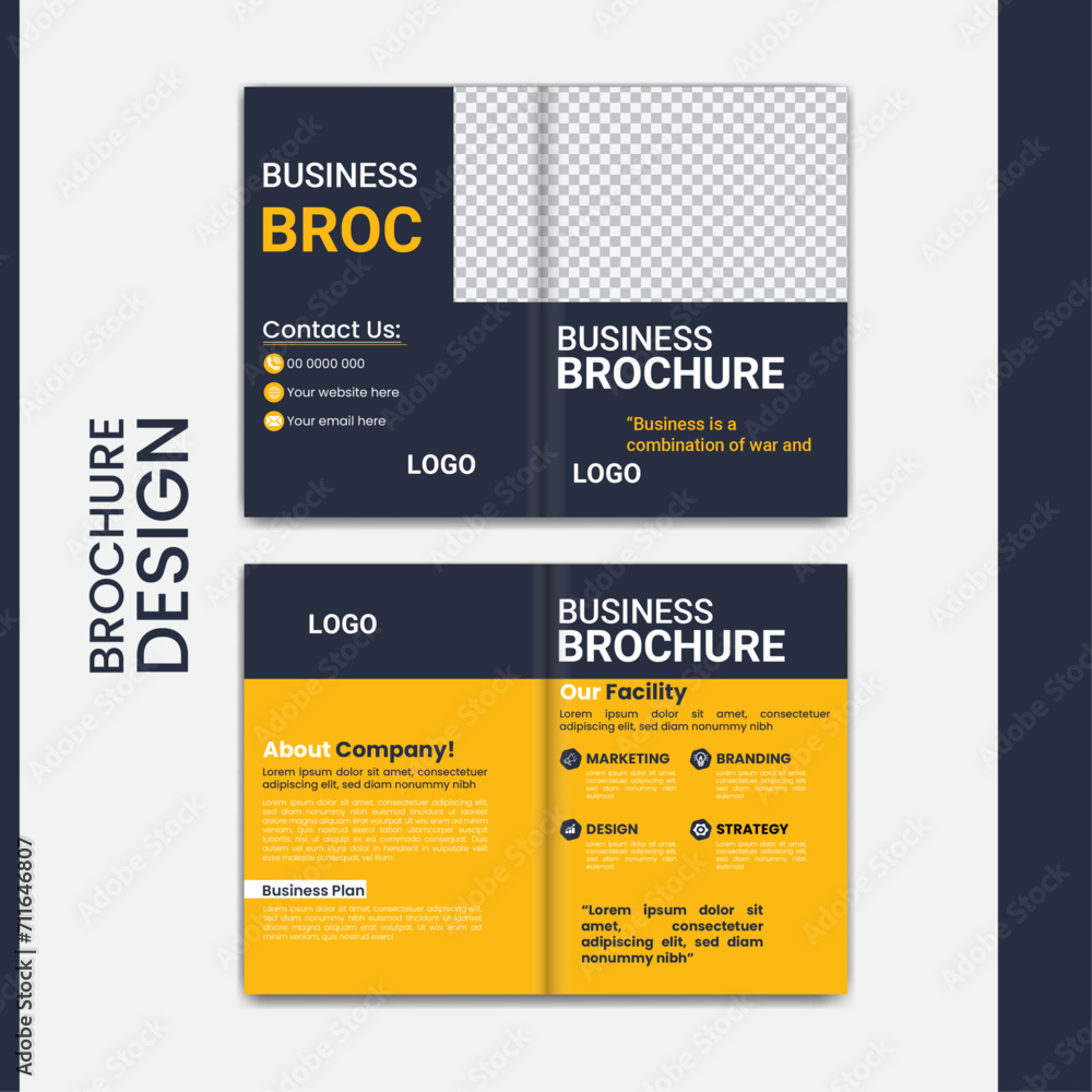 Bifold Brochure or company profile cover design template