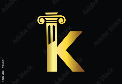 Low firm logo with latter k vector template, Justice logo, Equality, judgement logo vector illustration