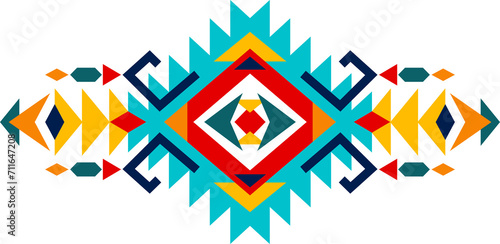 Aztec tribal pattern, mexican folk decor motif