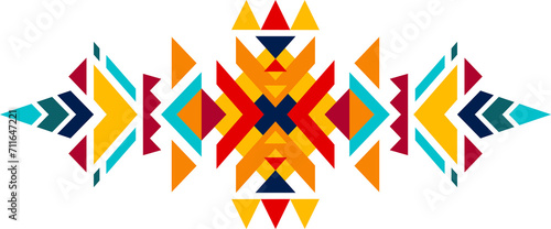 Leinwand Poster Mexican folk decor motif, aztec tribal pattern