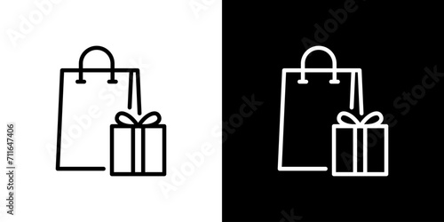 シンプルな買い物袋とプレゼントアイコン photo
