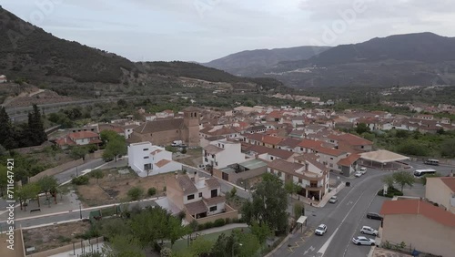 Drone footage of the village of Mondujar, Granada, Spain photo