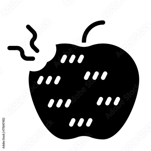 Rotten Apple icon vector image. Can be used for Corruption.