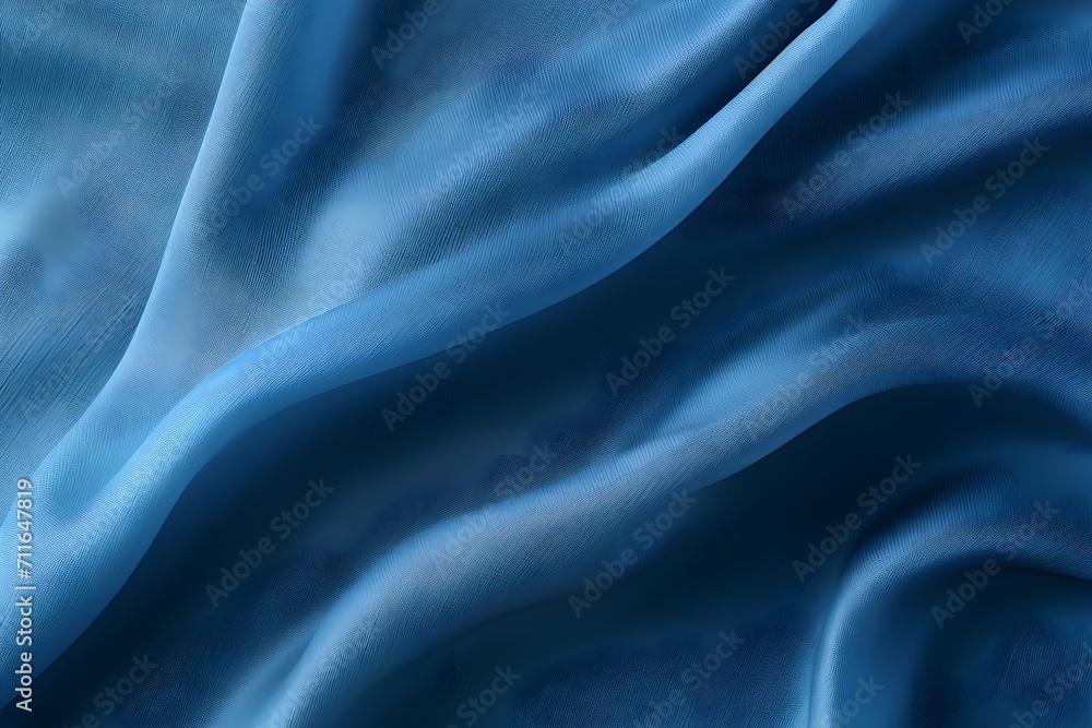 Fototapeta premium Blue crumpled fabric as a background