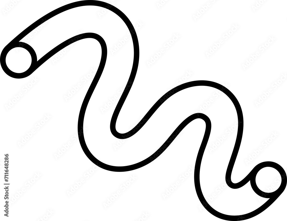 Simple contour line Memphis shape element Simple contour line Memphis shape element
