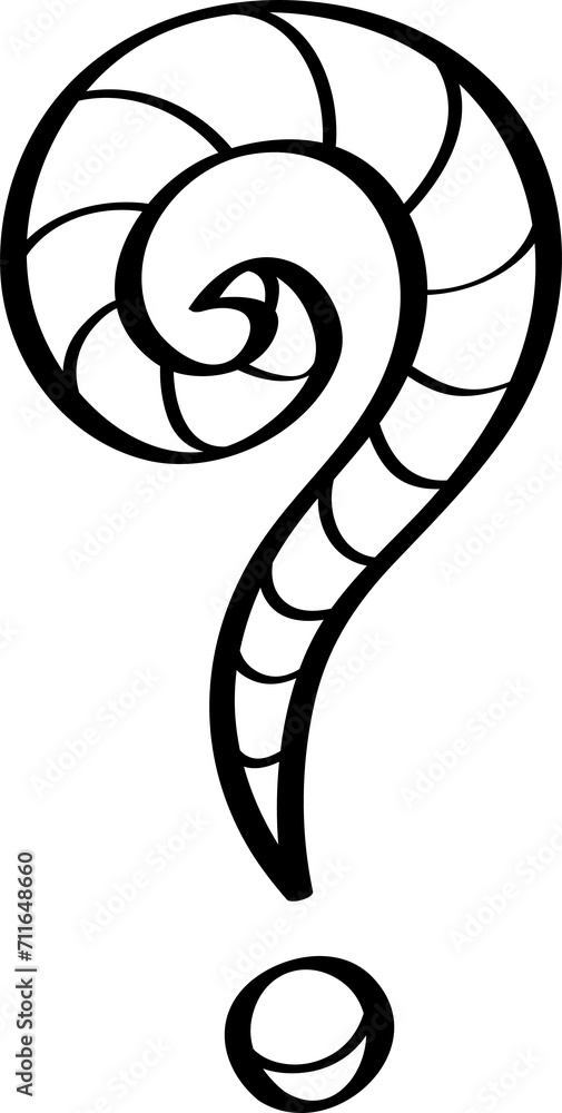 Fototapeta premium Rounded question mark punctuation sign