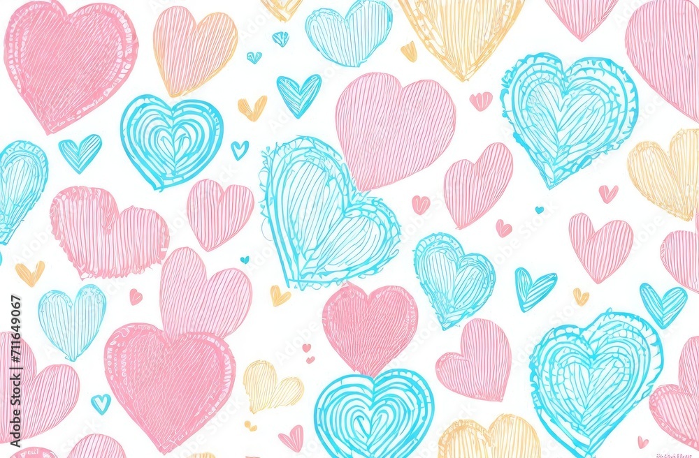 Red love heart pattern illustration. Cute romantic pink hearts background print. Valentine's day holiday backdrop texture, romantic wedding design. Banner, High quality illustration Red love heart pattern illustration. Cute romantic pink hearts background print. Valentine's day holiday backdrop texture, romantic wedding design. Banner, High quality illustration
