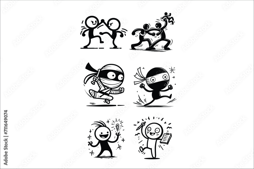 Laugh Lines: Hilarious Funny Stick Man Vector Pack Laugh Lines: Hilarious Funny Stick Man Vector Pack