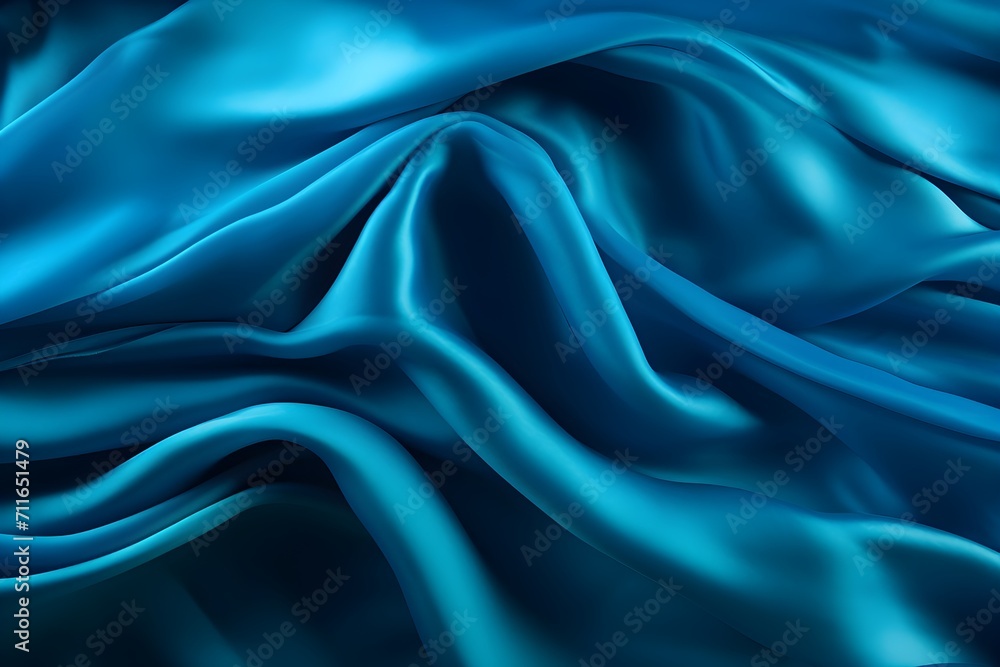 Obraz premium Blue background, fabric satin texture
