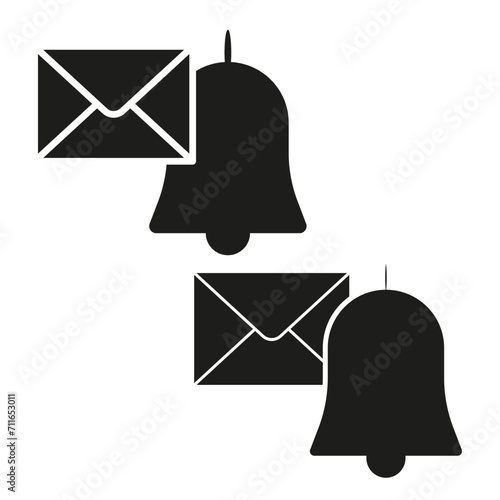 Message notification bell icon. Vector illustration. EPS 10.