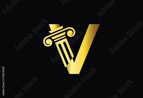 Low firm logo with latter V vector template, Justice logo, Equality, judgement logo vector illustration