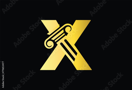 Low firm logo with latter X vector template, Justice logo, Equality, judgement logo vector illustration