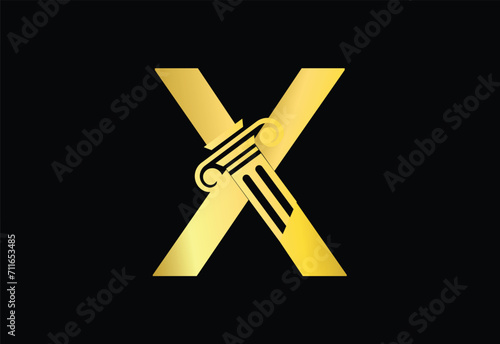 Low firm logo with latter X vector template, Justice logo, Equality, judgement logo vector illustration