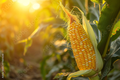 Growing corn harvest and producing vegetables cultivation. Concept of small eco green business organic farming gardening and healthy food