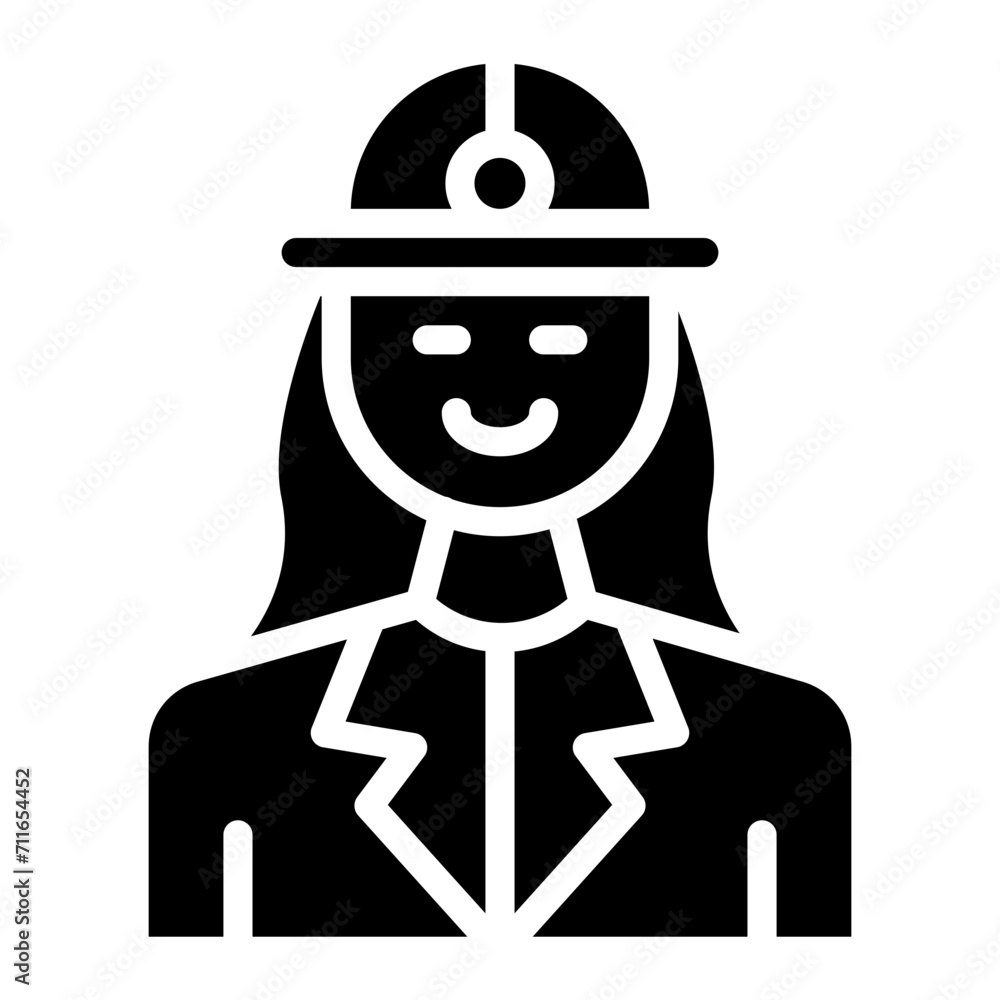 Female Engineer icon vector image. Can be used for Manufacturing. Female Engineer icon vector image. Can be used for Manufacturing.