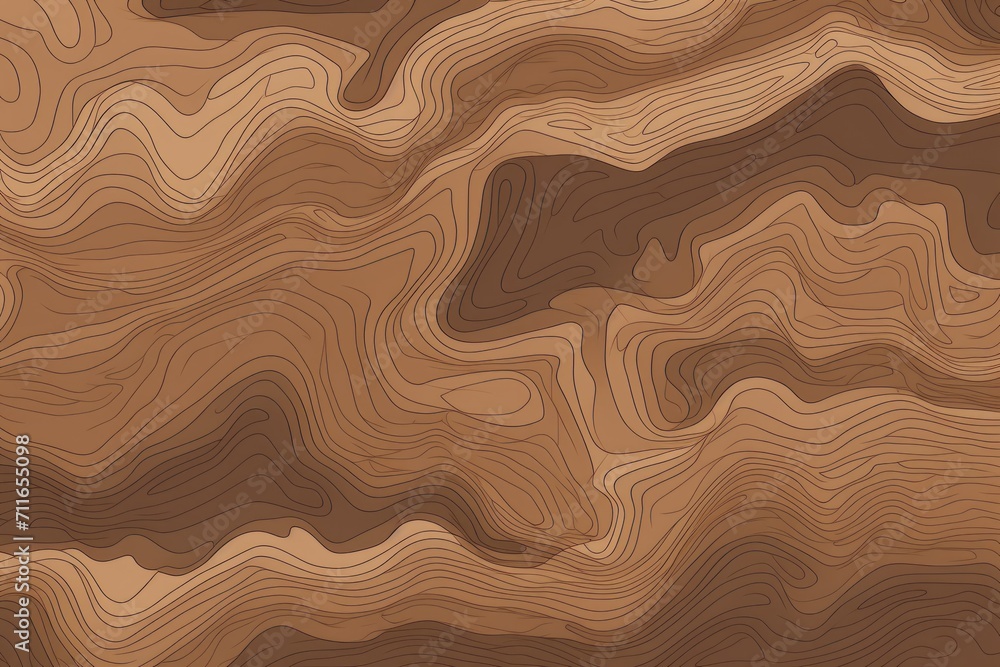 Brown background with light grey topographic lines