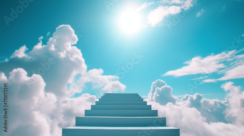 Stairway Ascending Through Clouds