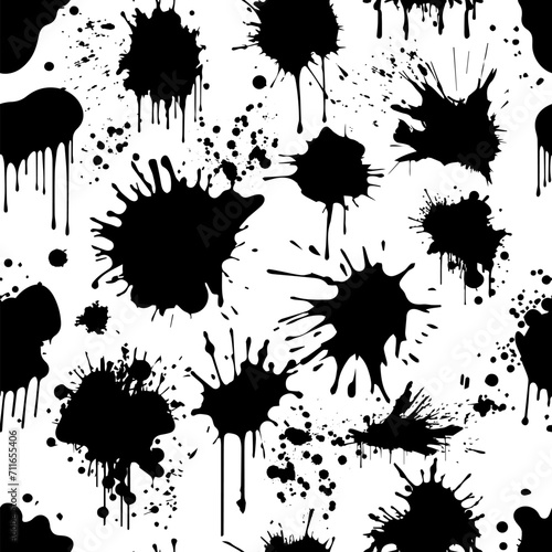 Seamless background blots. hand drawing. Not AI, Vector illustration