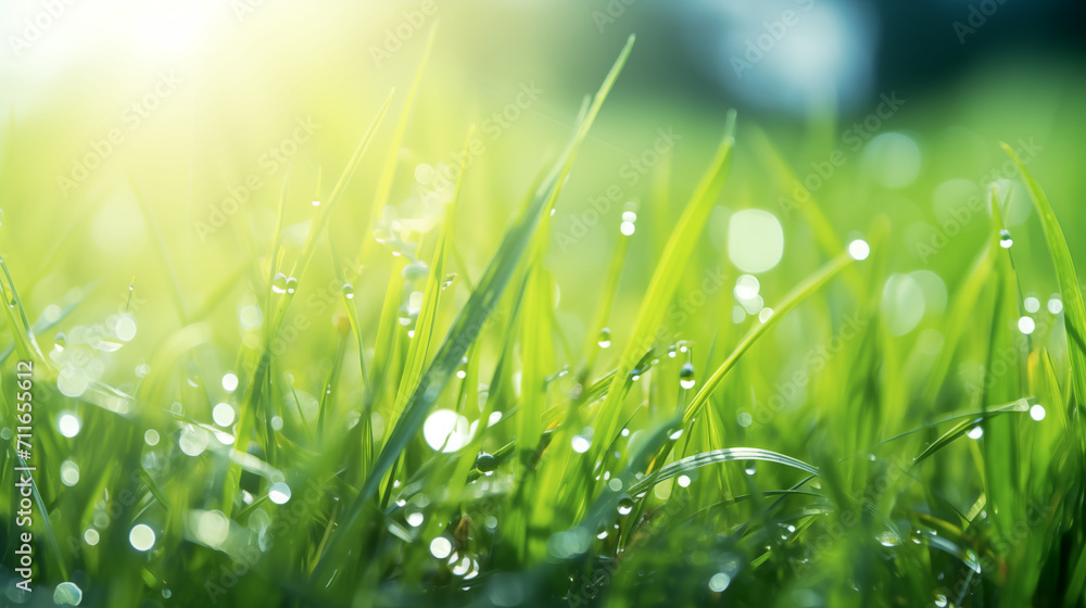 green grass with dew drops green grass with dew drops