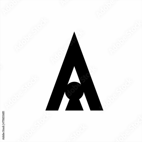 Letter A logo design with human symbol.
