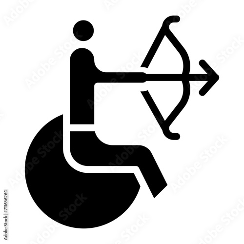 Paralympics icon vector image. Can be used for Archery.