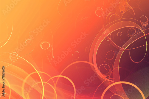 Vivid red and orange abstract background with circular bokeh effects
