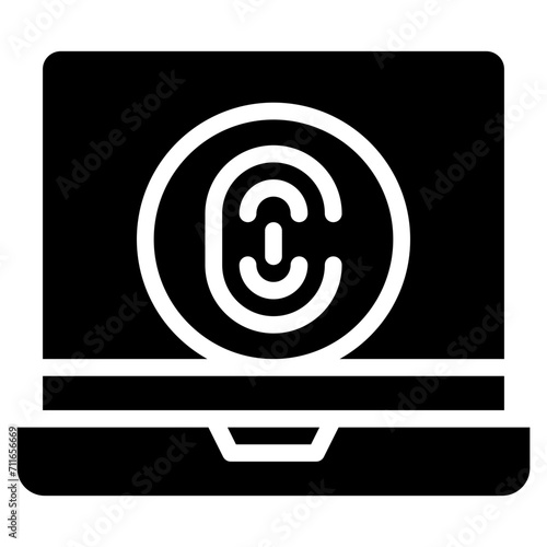 Biometric Laptop icon vector image. Can be used for Biometrics.
