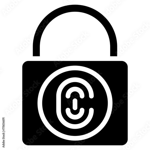 Biometric Padlock icon vector image. Can be used for Biometrics.