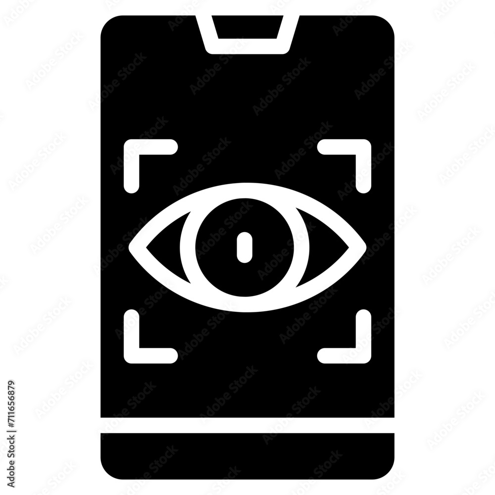 Mobile Retina Scan icon vector image. Can be used for Biometrics. Mobile Retina Scan icon vector image. Can be used for Biometrics.