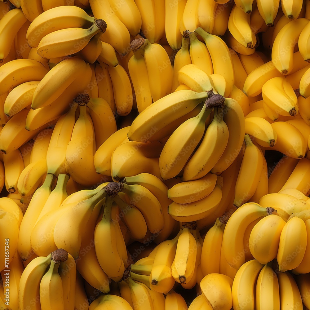 Ripe and flavorful yellow bananas, perfect for snacking, baking, or blending into smoothies