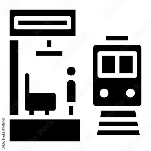 Train Platform icon vector image. Can be used for Railway.