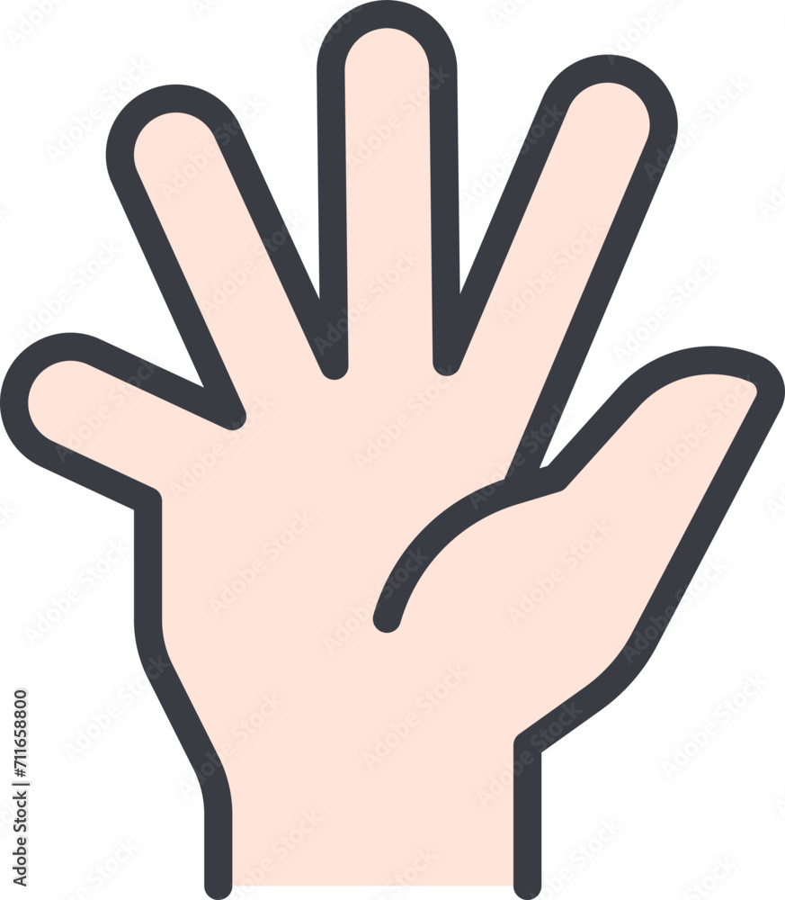 Five finger icon Five finger icon