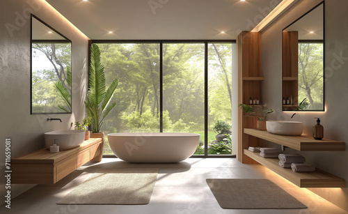 bathroom interior design Minimal Style Generative AI