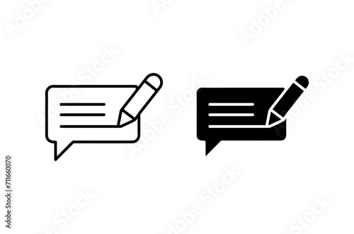 Message Writing Icon Set. Vector illustration