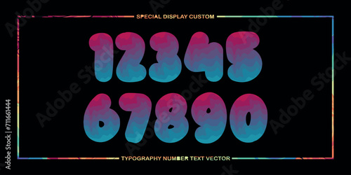 assorted digital custom vector numbers. minimum. Color gradation. Dark. Banner Network. 3d effect. Design. futuristic. Paper cut or effect. Luxury. Premium. 189
