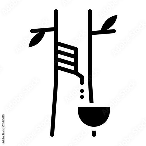 Rubber Tree icon vector image. Can be used for Rainforest.