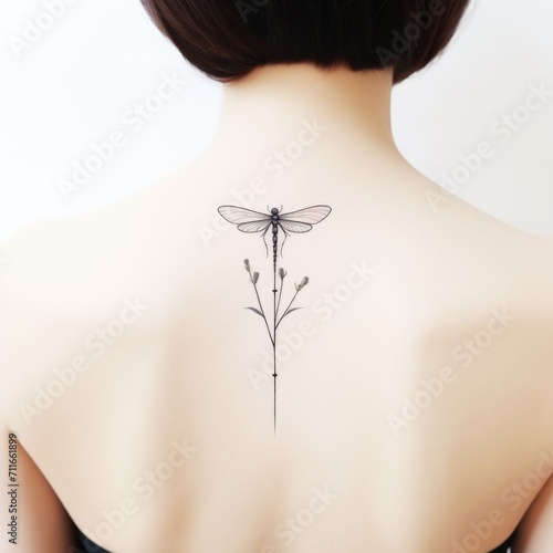 Dragonfly tattoo design. Generative AI