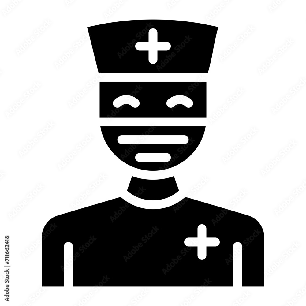 Nurse with Mask icon vector image. Can be used for Nursing.