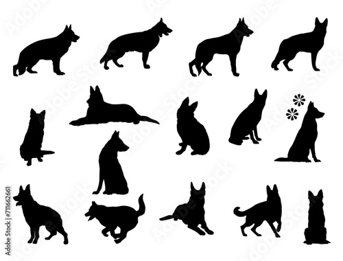 German Shepherd silhouette vector art