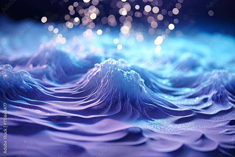 Abstract background of blue water splashes. Concept the tranquility and harmony of nature. - obrazy, fototapety, plakaty 