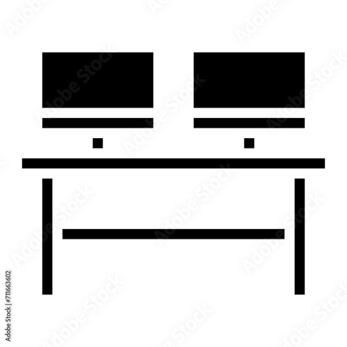 Dual Monitors icon vector image. Can be used for Coworking Space.