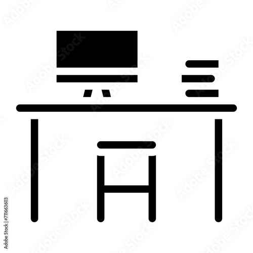 Dedicated Desk icon vector image. Can be used for Coworking Space.