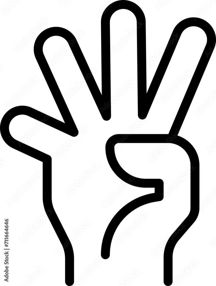 Obraz premium Four finger icon