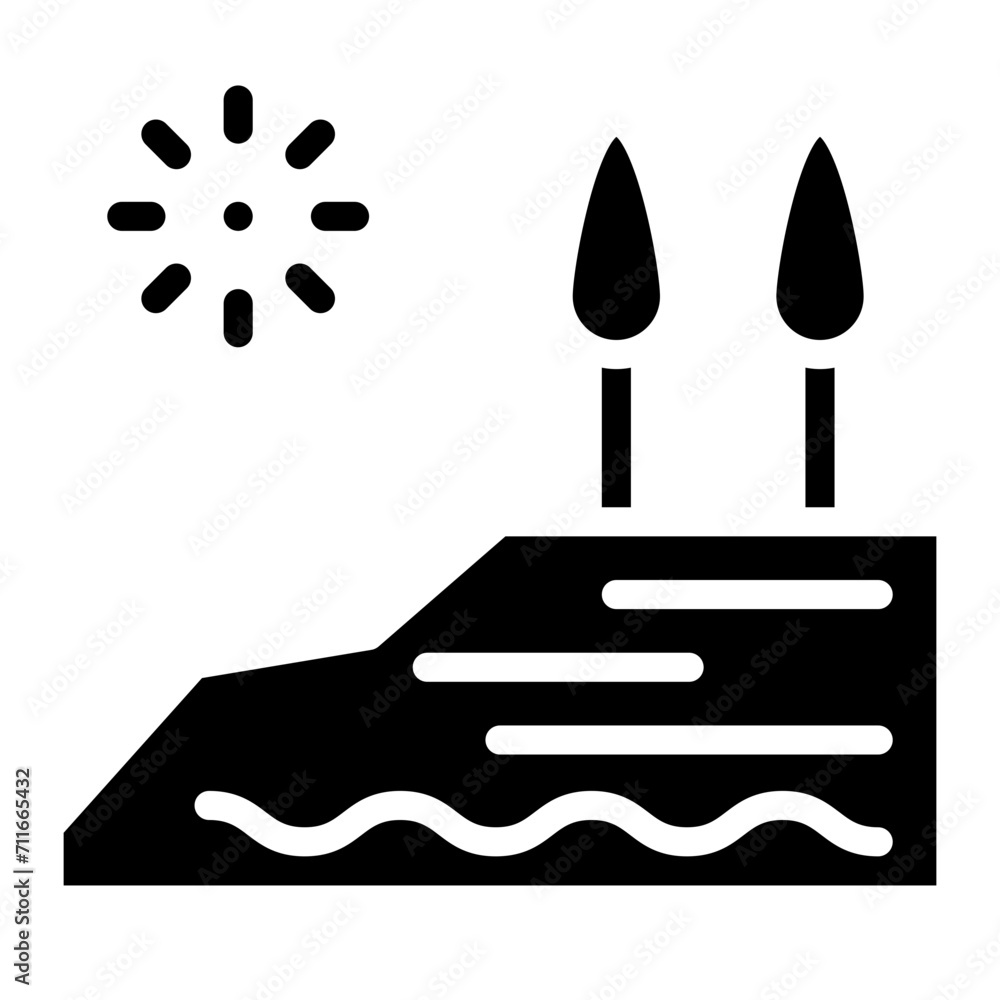 Terrain icon vector image. Can be used for Geography. Terrain icon vector image. Can be used for Geography.