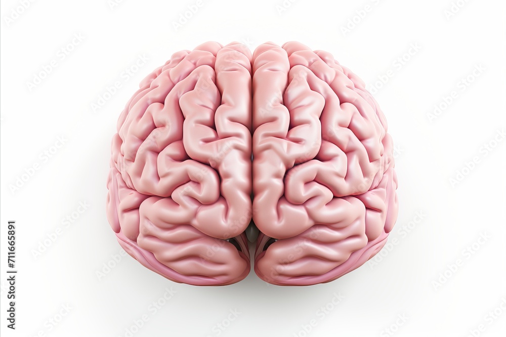 Realistic 3d human brain isolated on white background medical and scientific neurology concept Realistic 3d human brain isolated on white background medical and scientific neurology concept