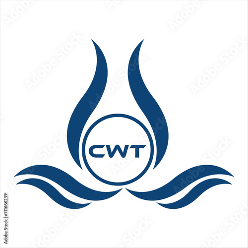 CWT letter water drop icon design with white background in illustrator, CWT Monogram logo design for entrepreneur and business.
 photo
